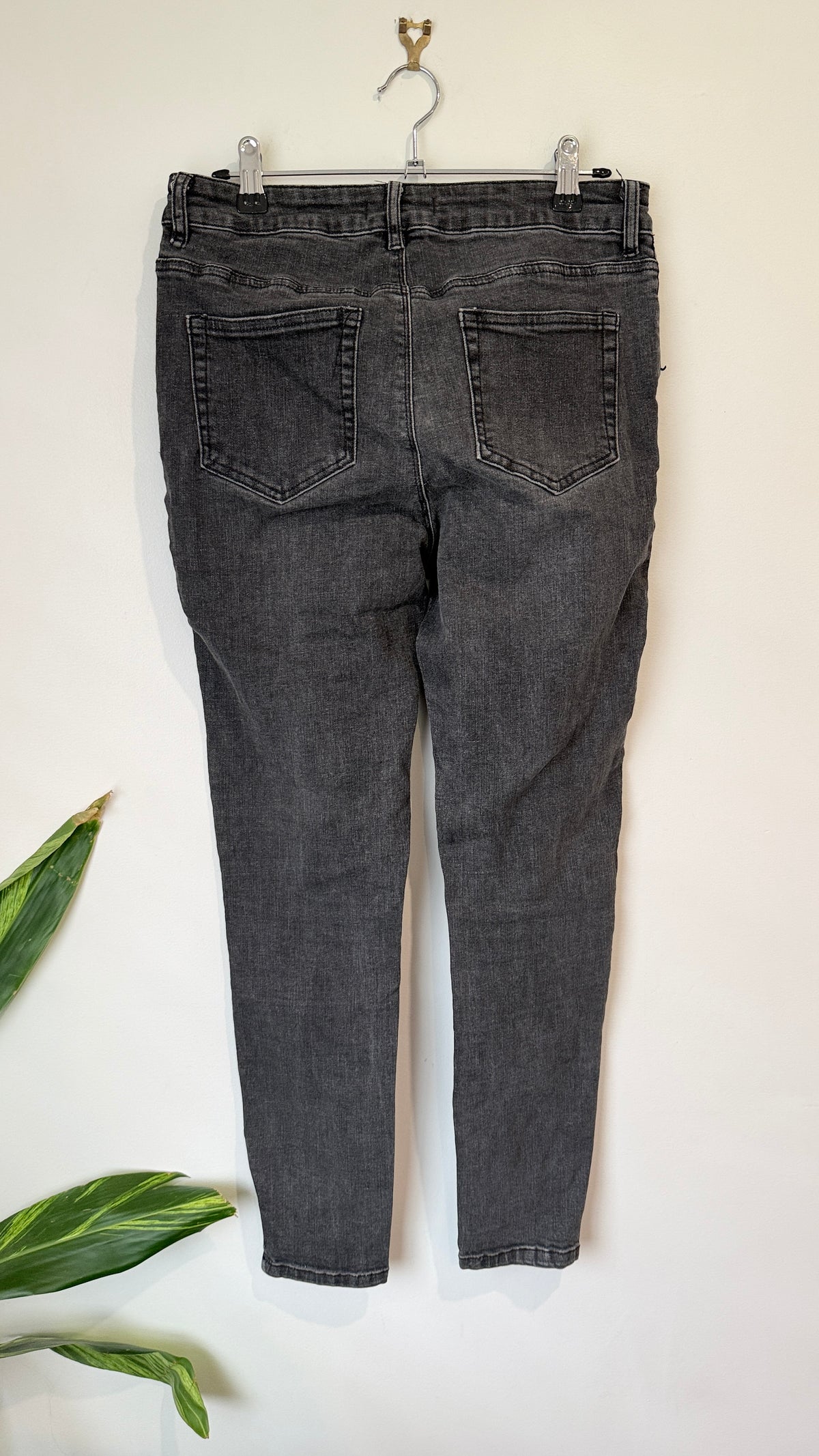 Denim Republic Washed Black Skinny Jeans Size 12