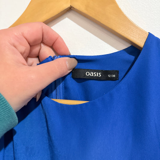 Oasis Cobalt Blue Sleeveless Dress Size 12