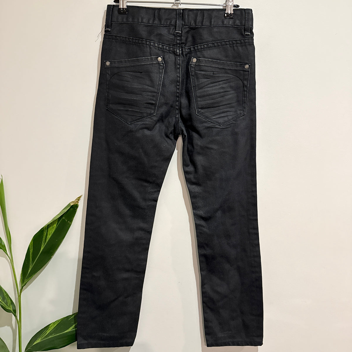 WZ Boys Coated Black Slim Jeans Size 12