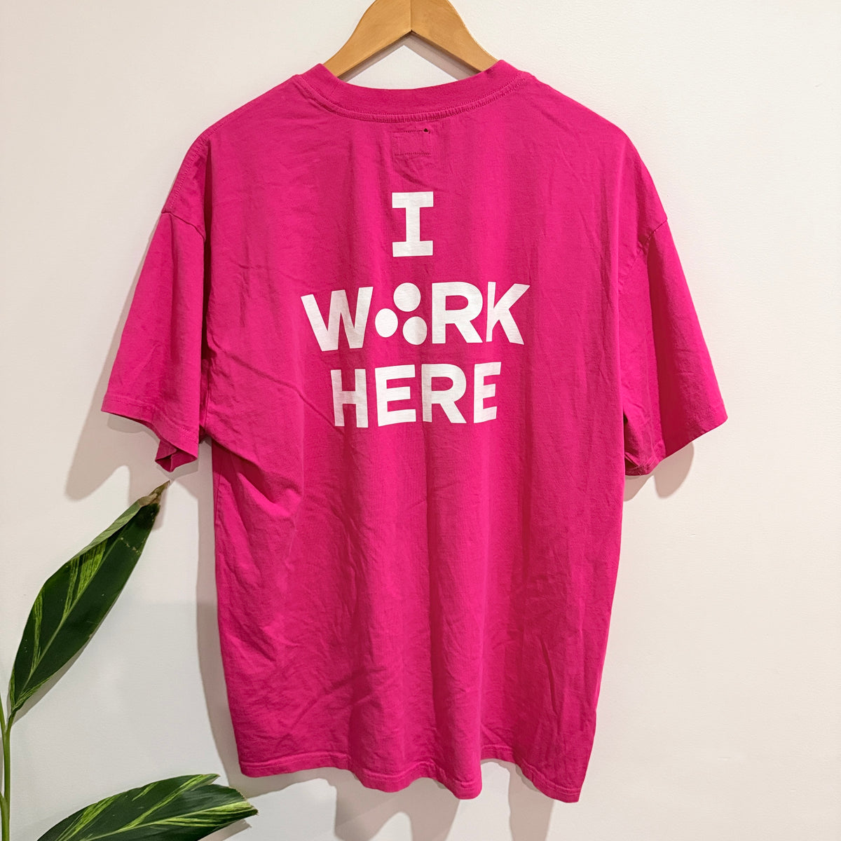Huffer Staff Pink Logo Tee Size M