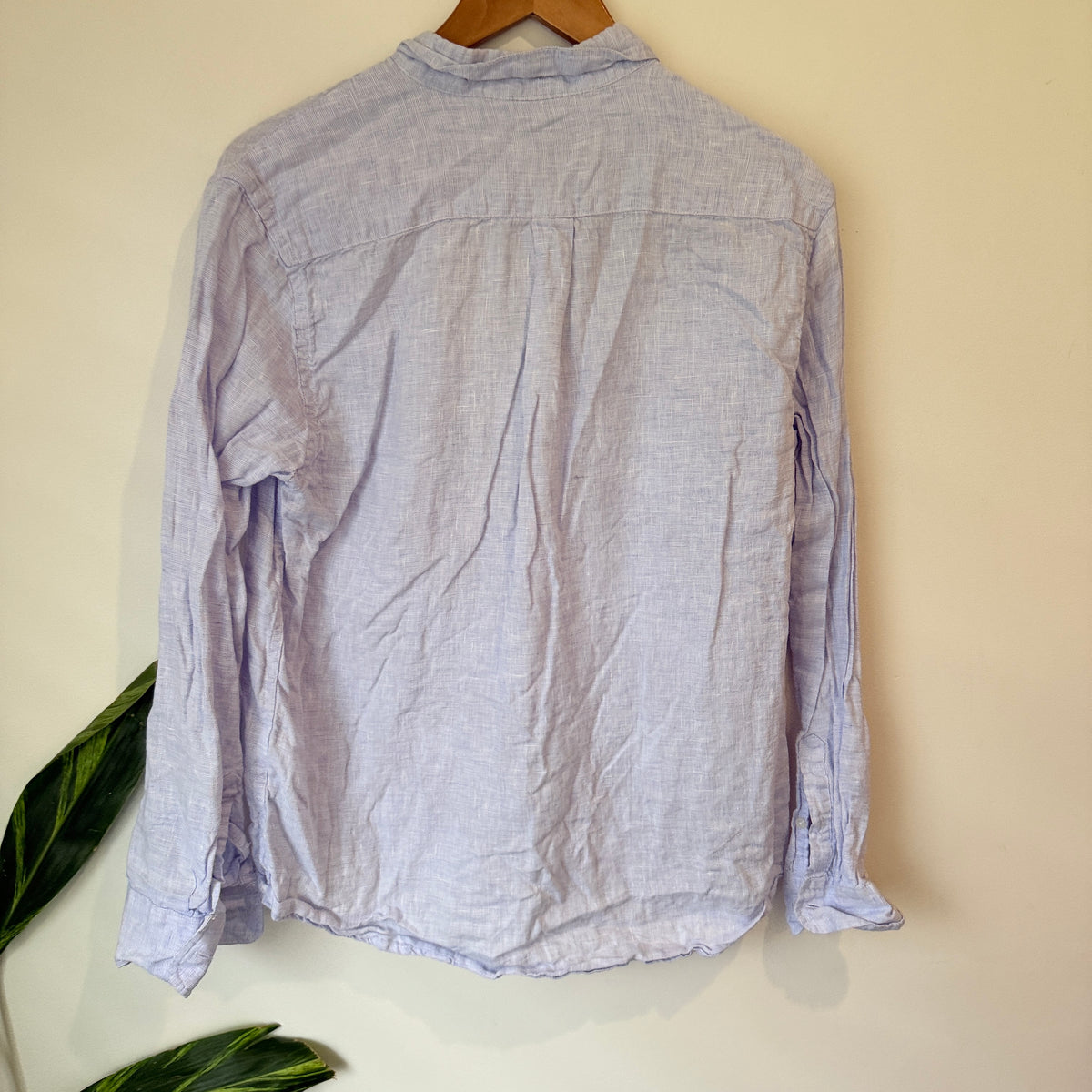 H. Brothers Blue Linen Shirt Size M