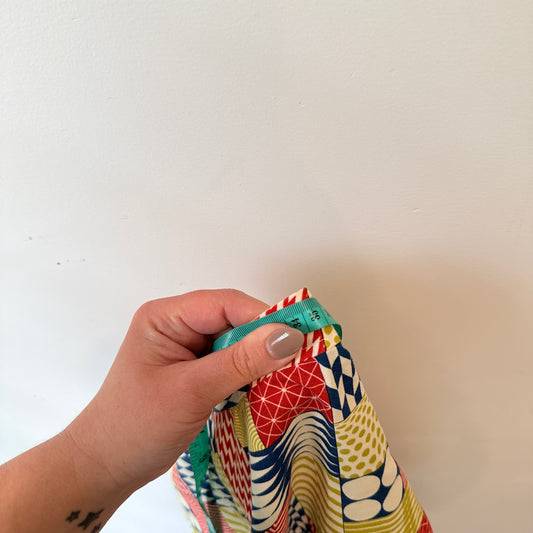 Multicoloured Geometric Print A-Line Skirt - 70cm waist