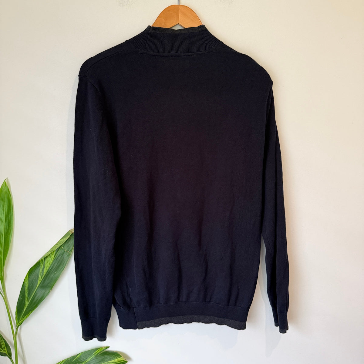 Politix Navy Cotton Knit Jumper Size M