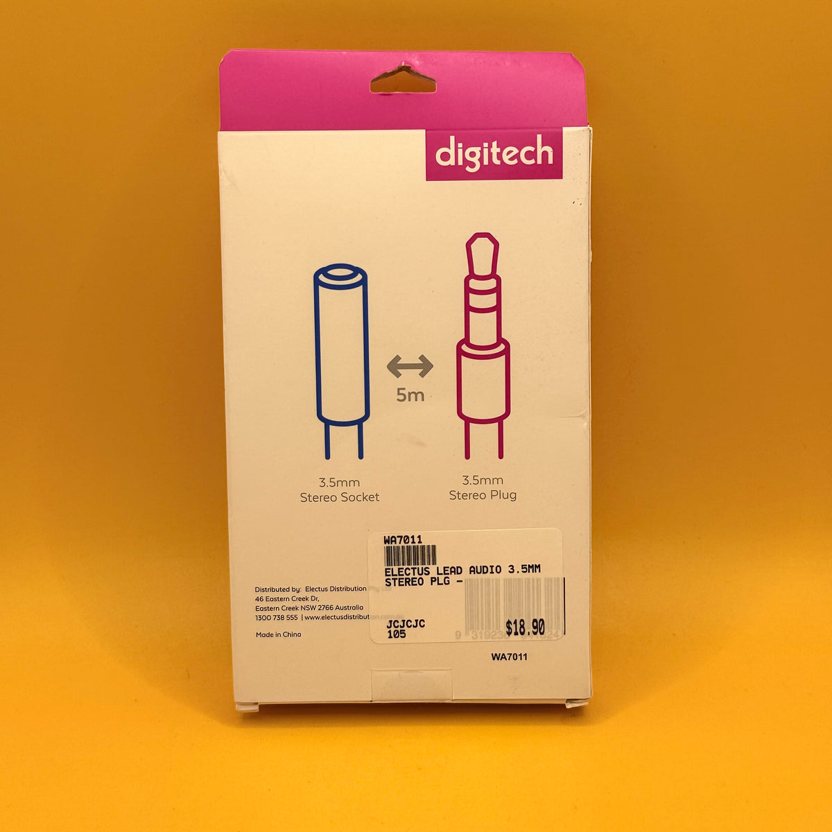 Digitech 3.5mm Socket to Stereo Plug Audio Cable 5m