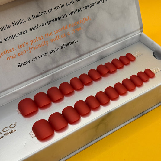 Sistaco Press-On Nails Deep Red