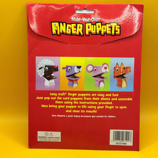 Make Your Own Animal Finger Puppets Kit 4 Pack