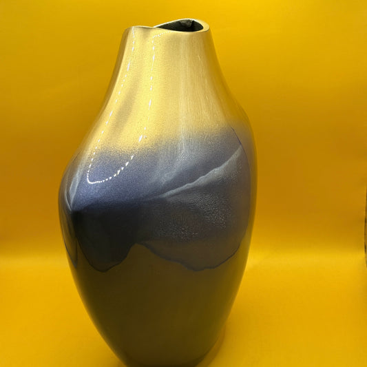 Harper Home Satina Blue and Gold Enamel Vase 29 x 29 x 27.5 cm