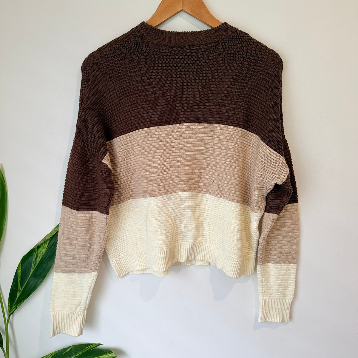 Jay Jays Colour Block Cotton Jumper Brown Size S
