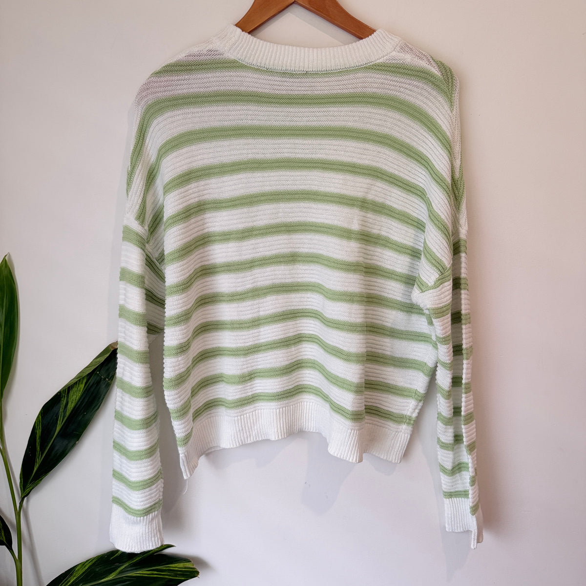 Jay Jays Striped Cotton Jumper White Green Size L