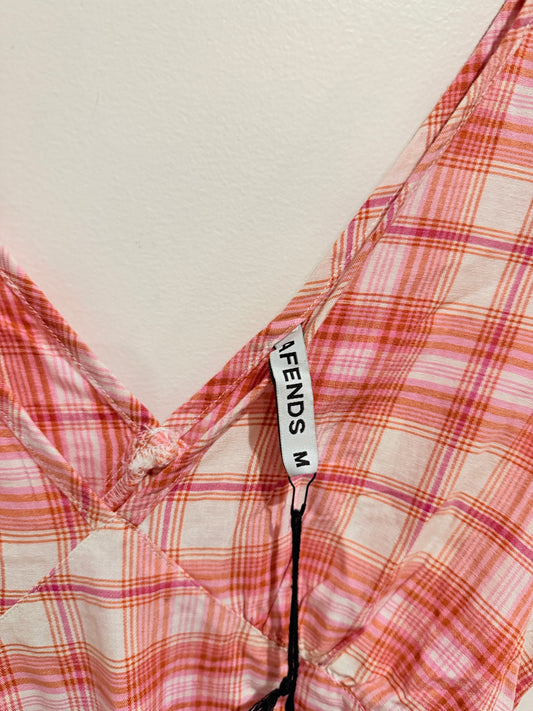 Afends Kayla Recycled Check Maxi Dress Pink Size M