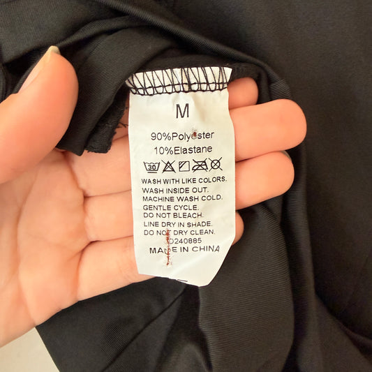 Black Cross Back Activewear Crop Top Size M