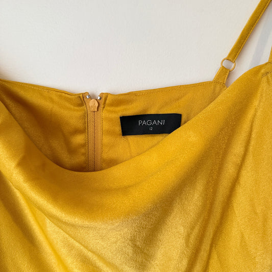 Pagani Satin Cowl Neck Midi Dress Size 12