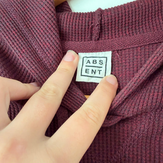 Absent Burgundy Waffle Knit Drawstring Hoodie - 51cm u/arm