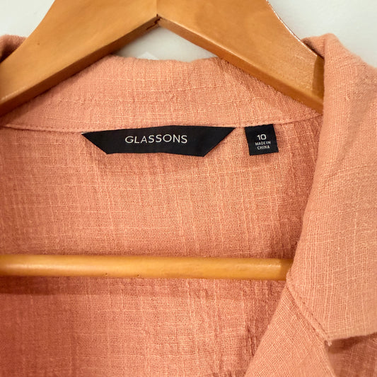 Glassons Cotton Cropped Shirt Size 10