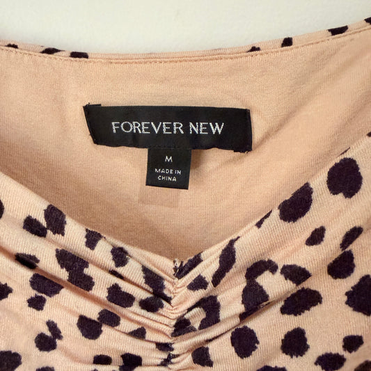 Forever New Leopard Print Puff Sleeve Top Size M
