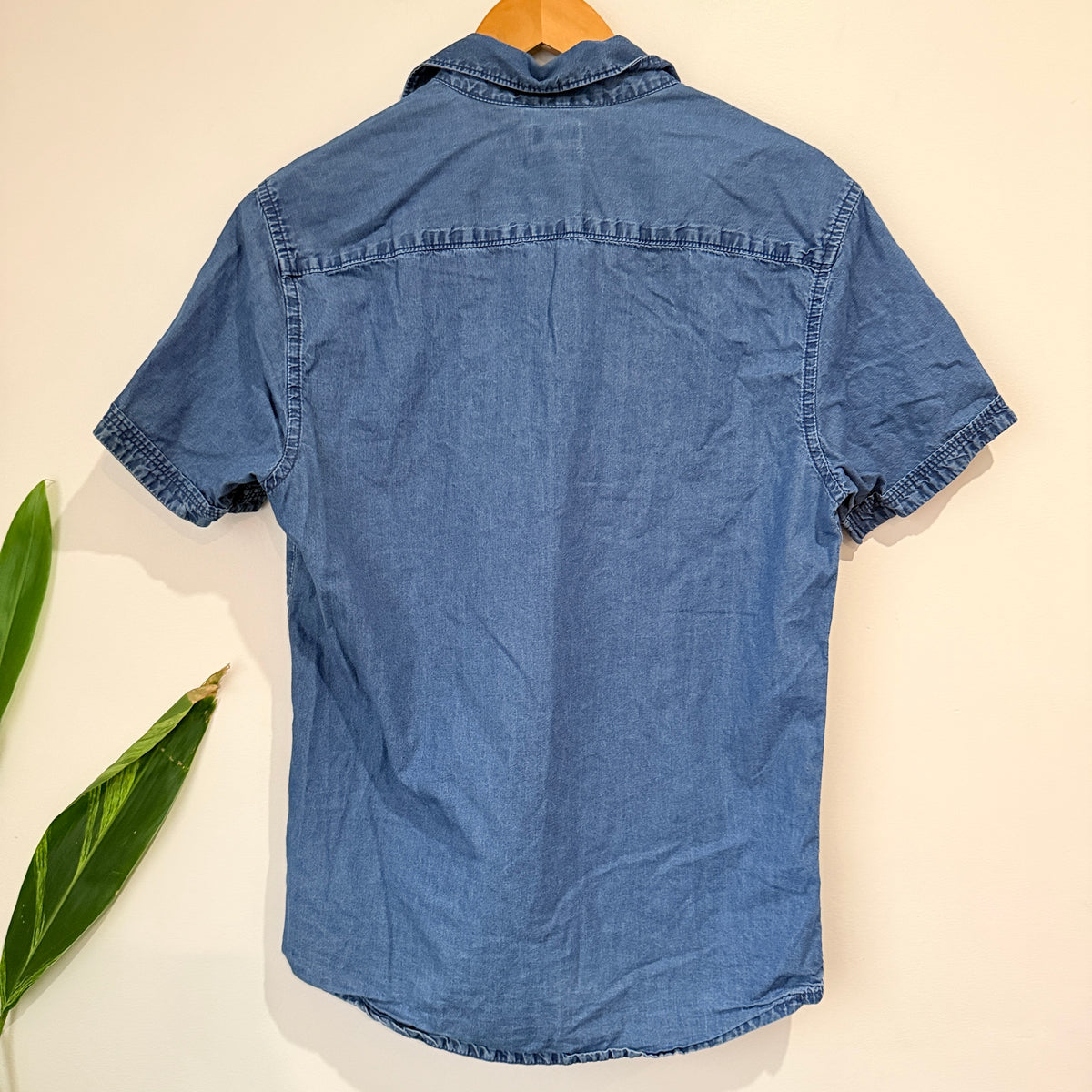 In Extenso Blue Denim Short Sleeve Shirt Size M