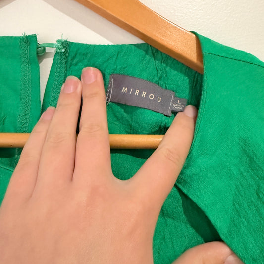 Mirrou Green Long Sleeve Blouse Size L