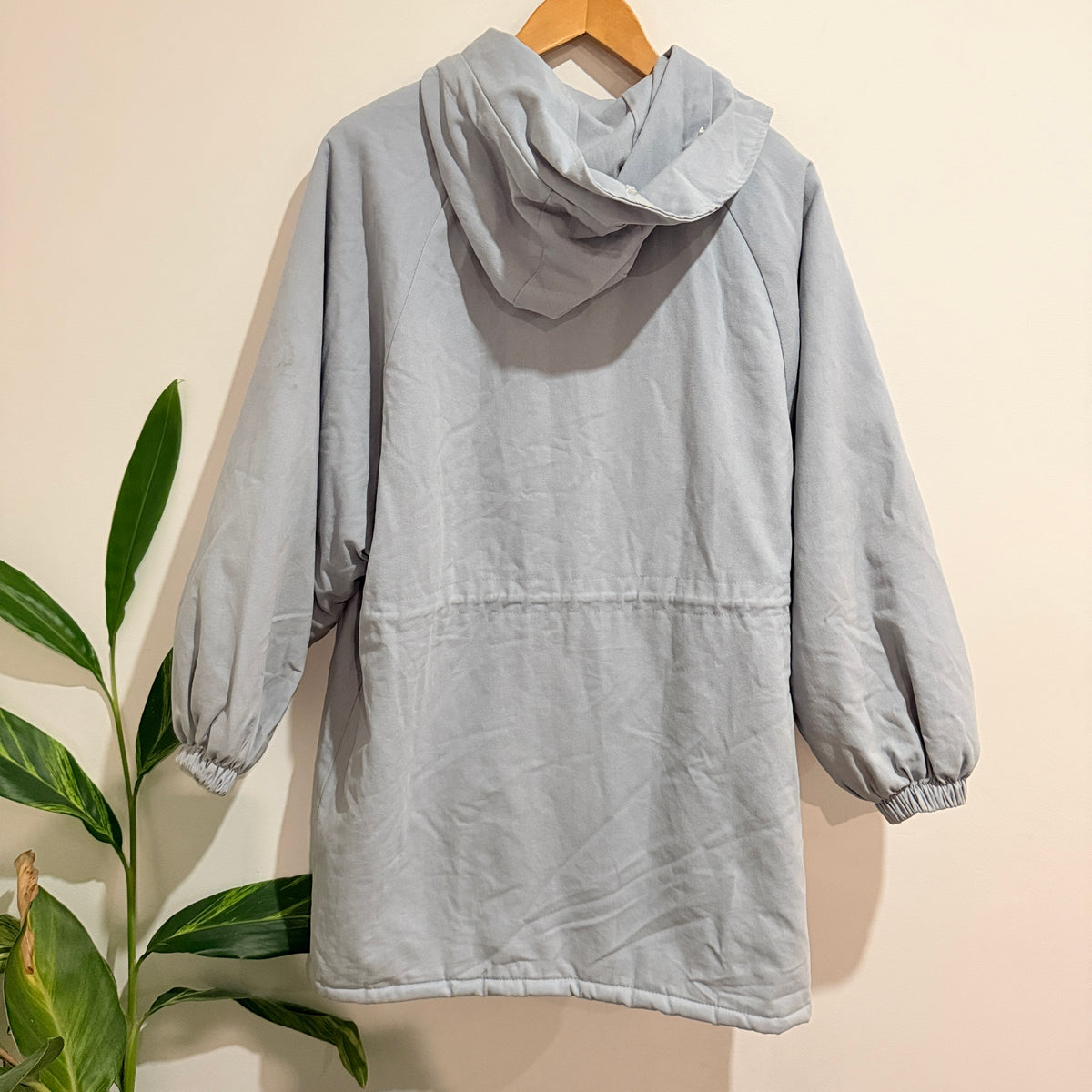 Light Blue Fleece Lined Hooded Heavyweight Jacket - 56cm u/arm