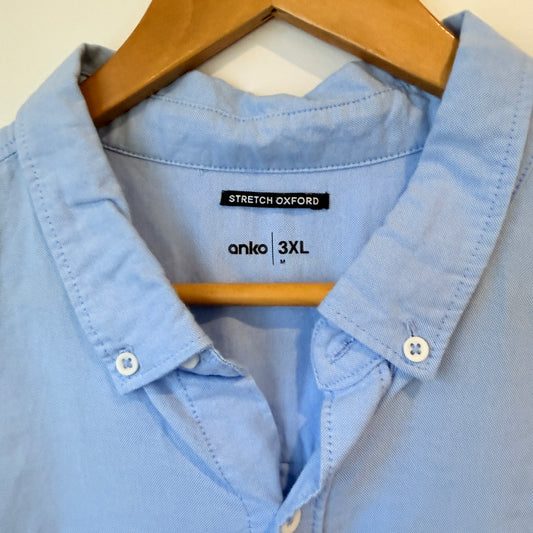 Anko Light Blue Stretch Oxford Short Sleeve Shirt Size 3XL