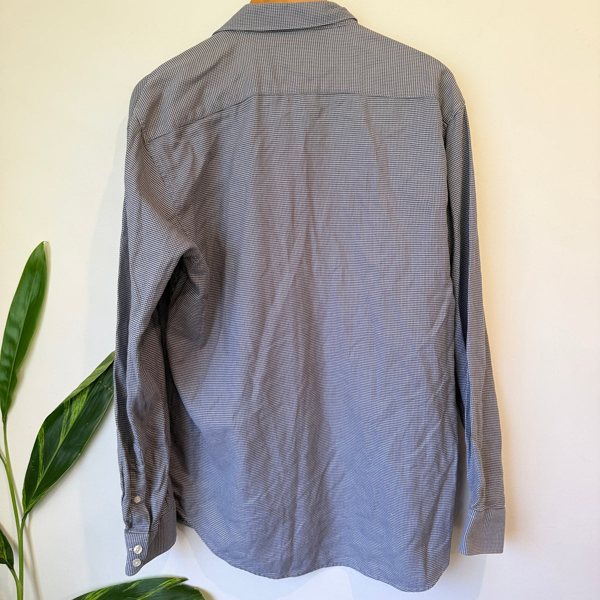 Meccano Blue Micro Check Long Sleeve Shirt Size XL