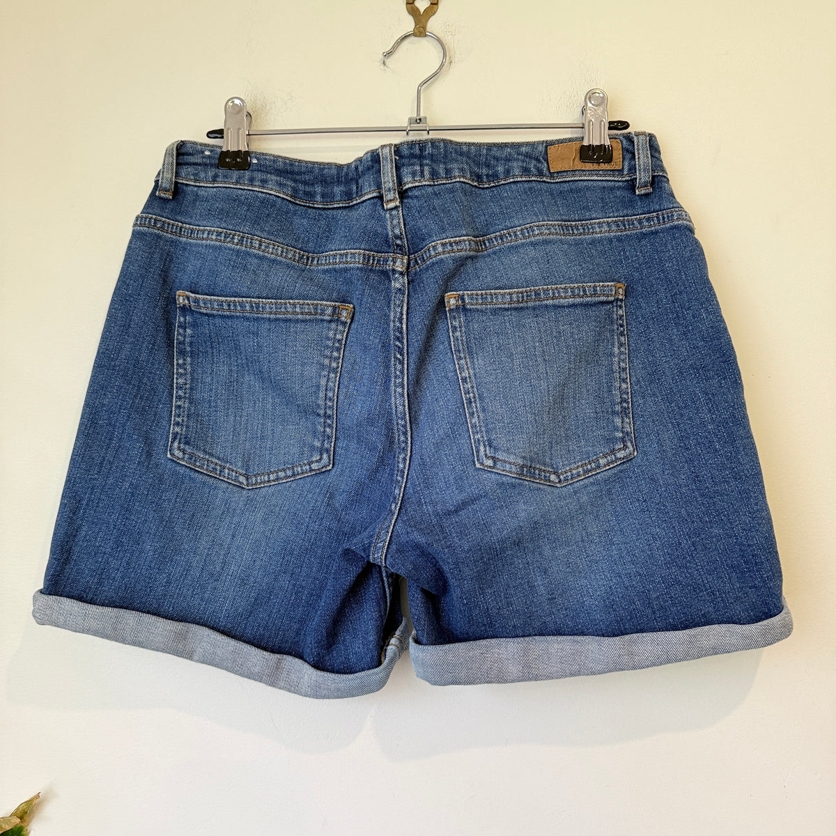 Fat Face Blue Denim Roll Cuff Shorts Size 10