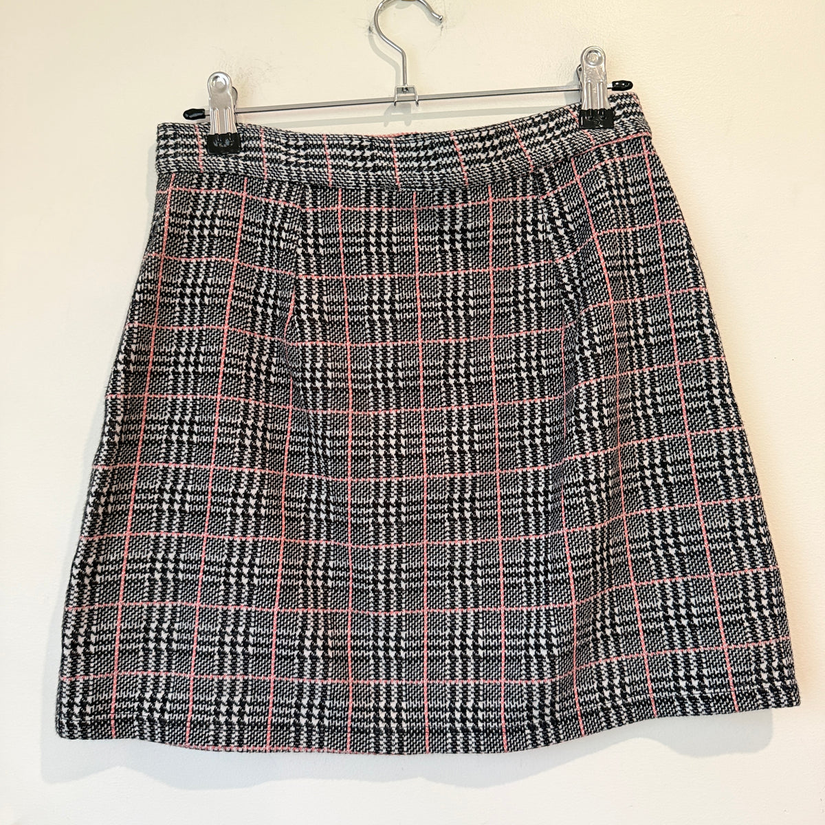 Topshop Plaid Ring Zip Mini Skirt Size 8