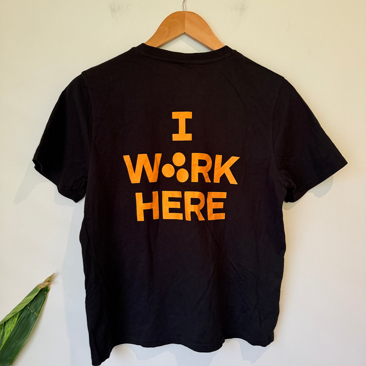 Huffer Black I Work Here Print Tee Size 8
