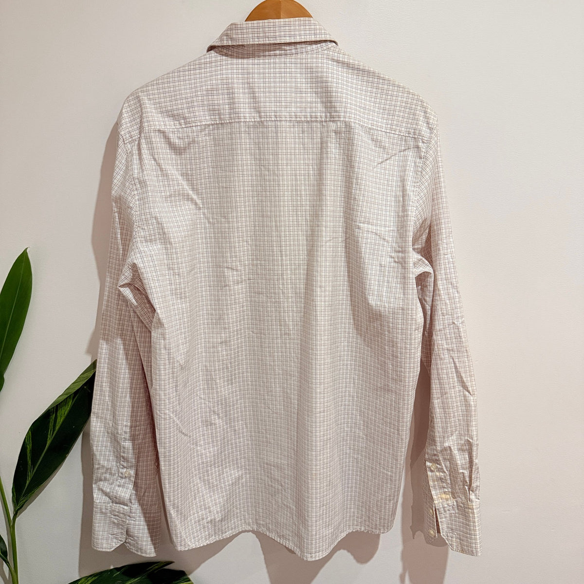 Country Road Mens White Check Slim Fit Long Sleeve Shirt Size L
