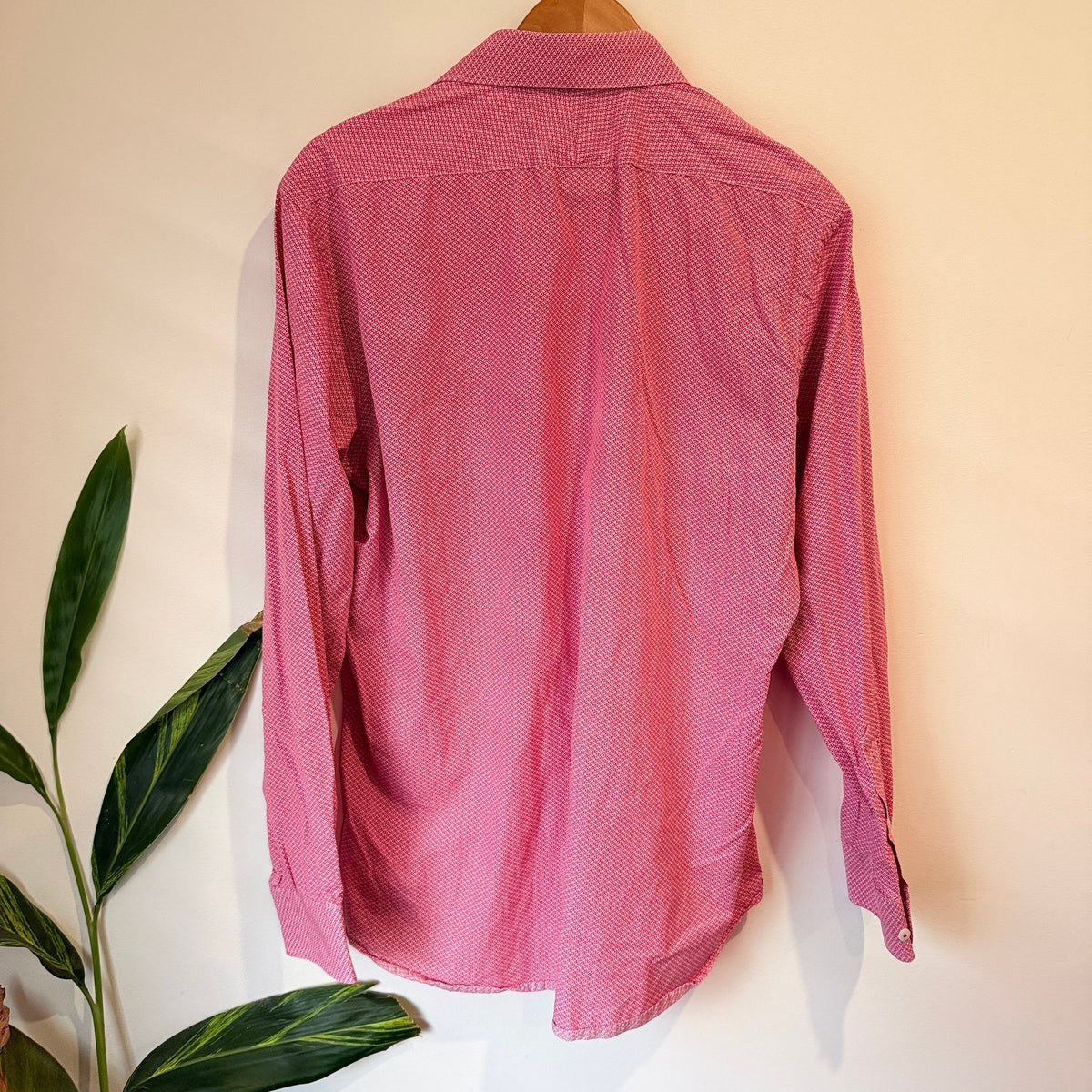 Cambridge Red Geometric Print Long Sleeve Shirt Size 44