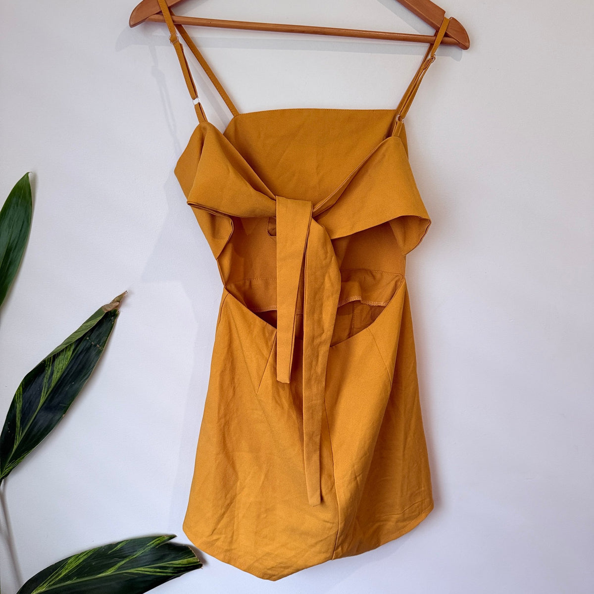 Mustard Lace Up Front Strappy Playsuit | U/Arm to U/Arm 44cm