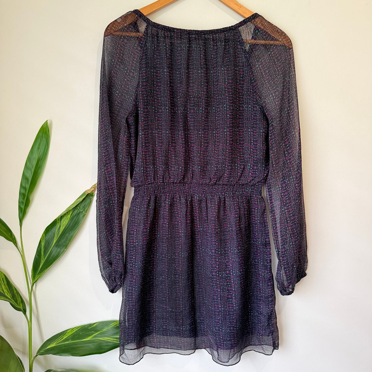 edc by Esprit Navy Speckled Print Long Sleeve Dress Size M