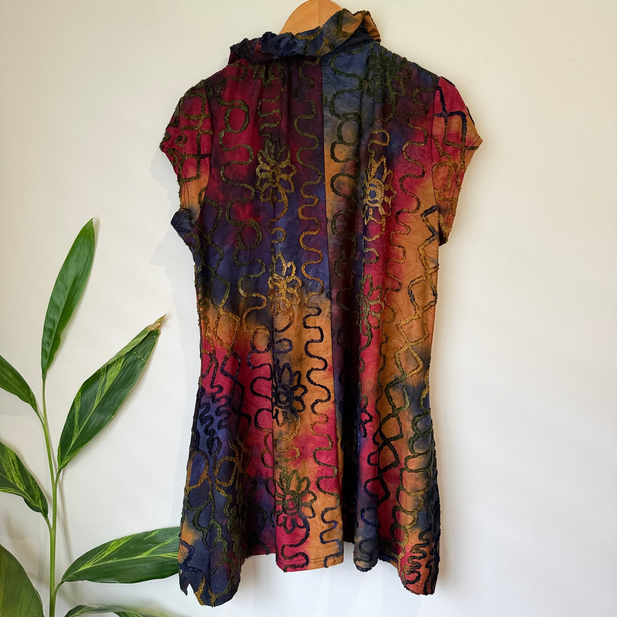 Merric Multicolour Abstract Print Zip Front Tunic Size 18