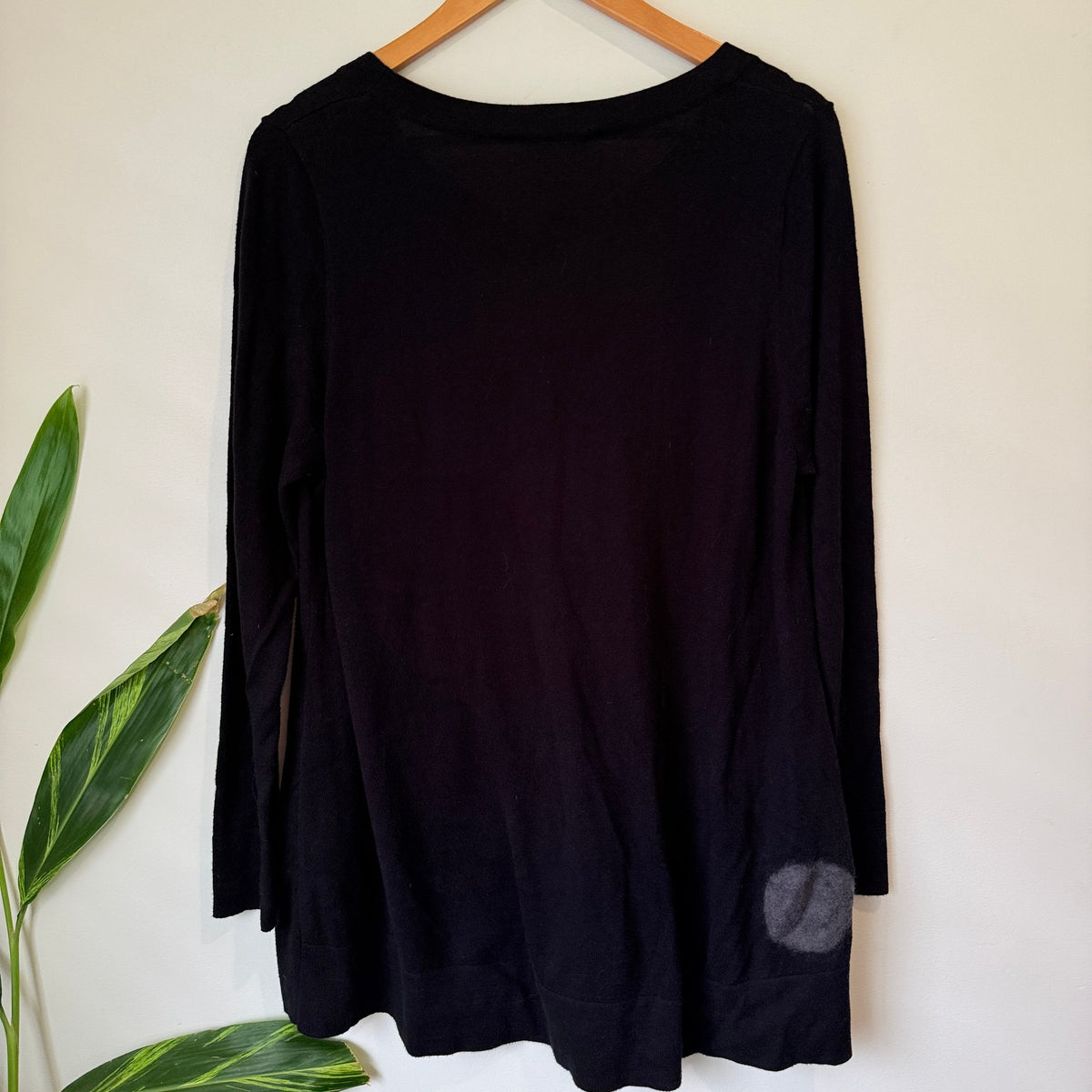 TS Black Knit Long Sleeve Top with Spot Detail Size XS