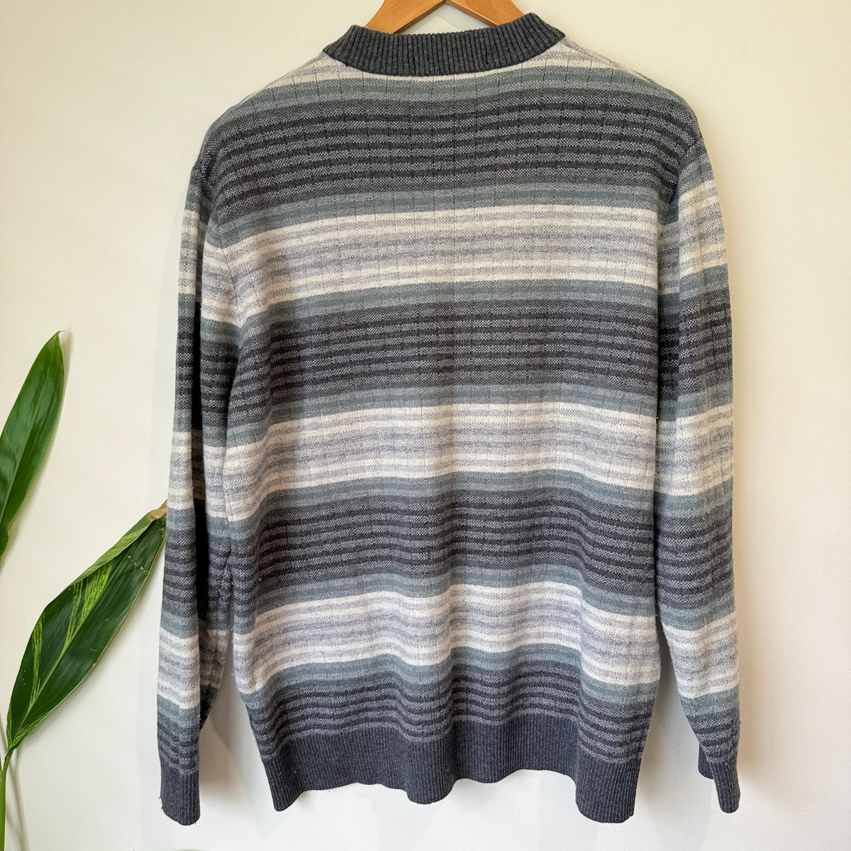 Grey Ombre Stripe Knit Jumper | U/Arm to U/Arm 53cm