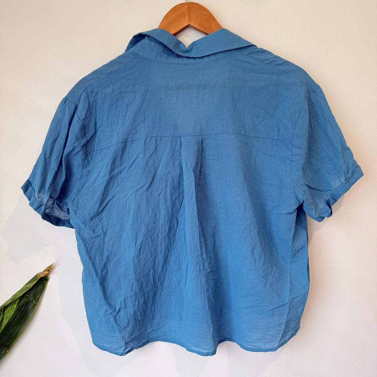 Cotton Cropped Short Sleeve Shirt | U/Arm to U/Arm 53cm