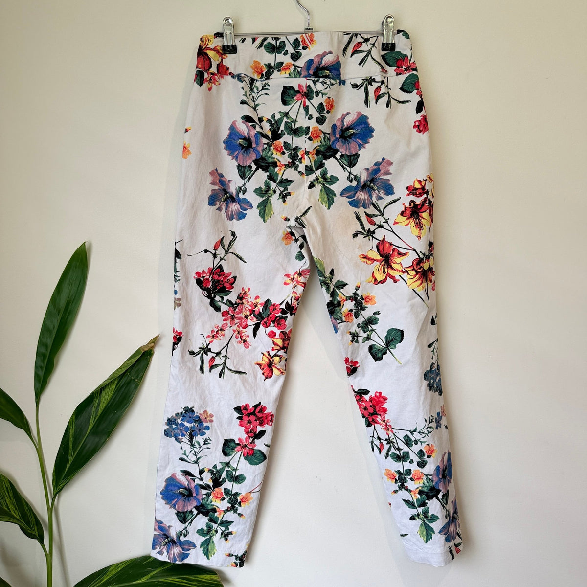 Up! White & Multicolour Floral Print Pants | Waist 70cm