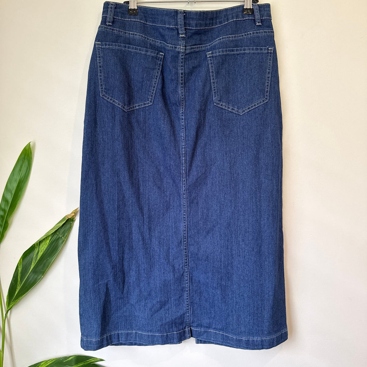 Signify Blue Denim Midi Skirt | Waist 78cm
