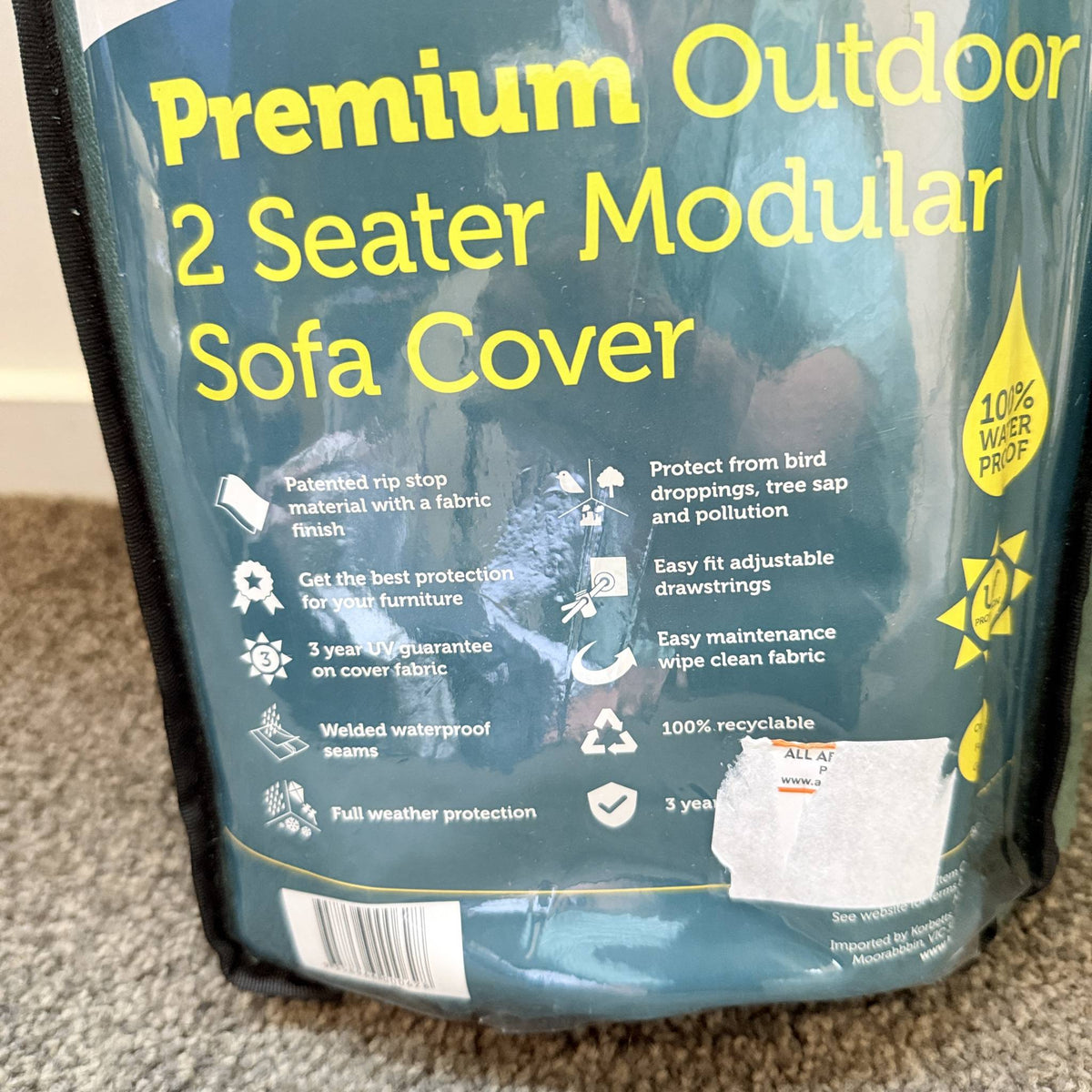 Worth Covering Outdoor 2-Seater Sofa Cover 200 x 85 x 72cm