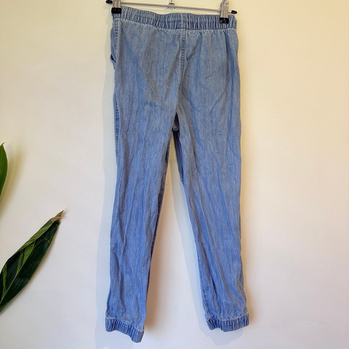 Anko Kids Blue Chambray Denim Joggers Size 9