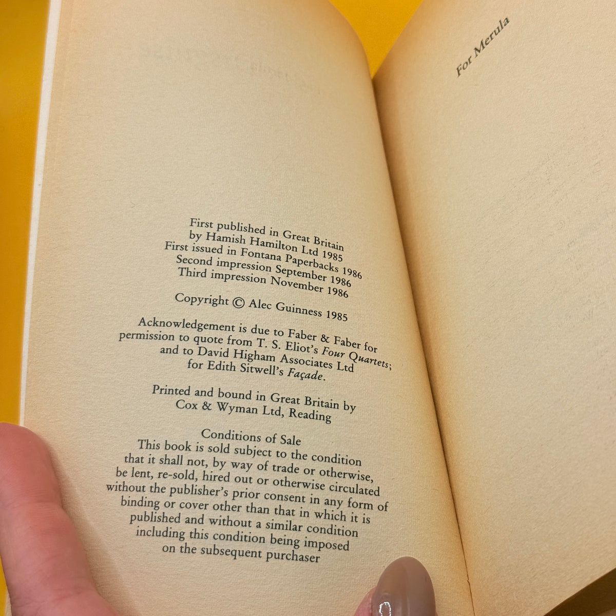 Blessings in Disguise by Alec Guinness (Third impr. 1986)