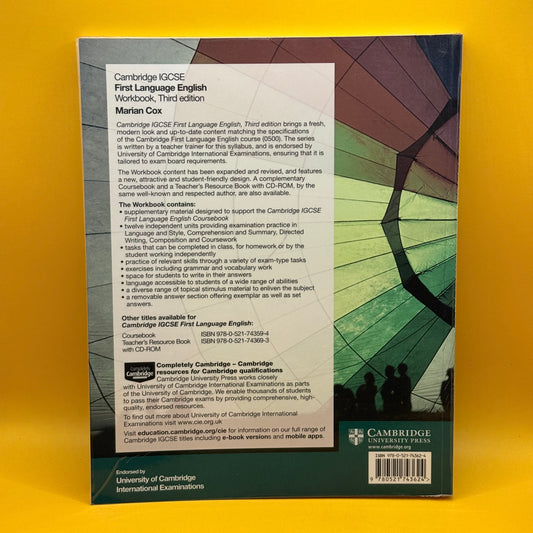 Cambridge IGCSE First Language English Workbook (3rd Edition) by Marian Cox