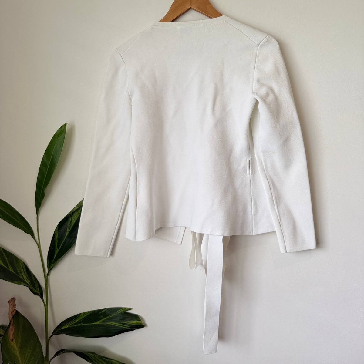 Witchery White Knit Tie Front Wrap Cardigan Size S