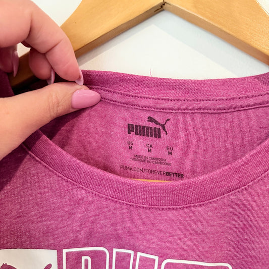 Puma Magenta Heather Logo Tee Size M