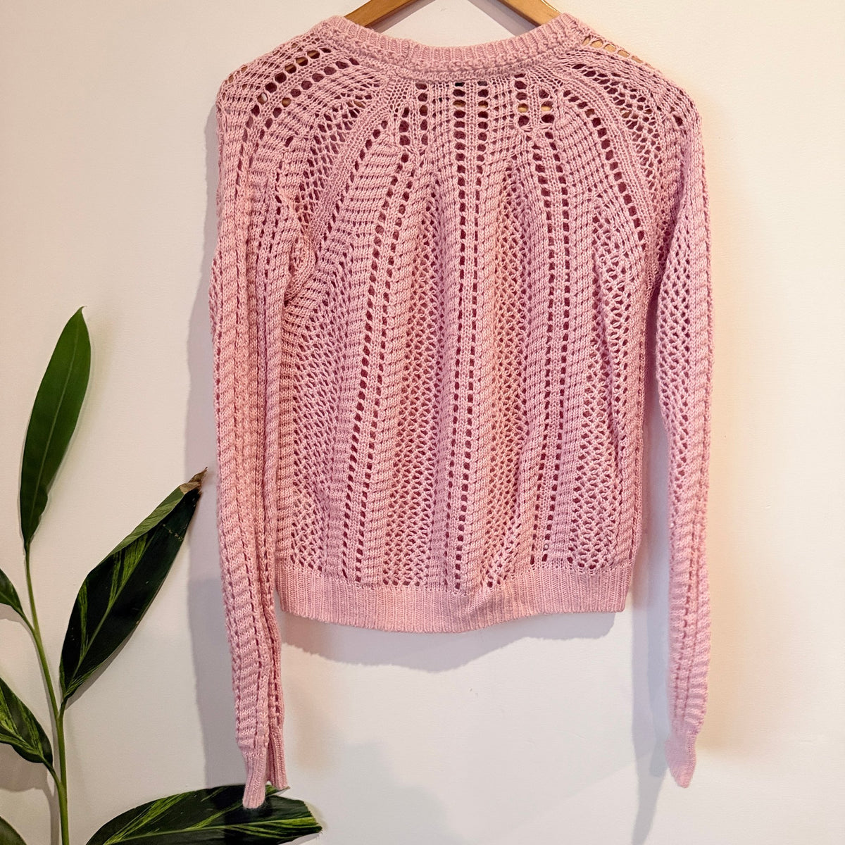 Max Pink Open Knit Jumper Size XS