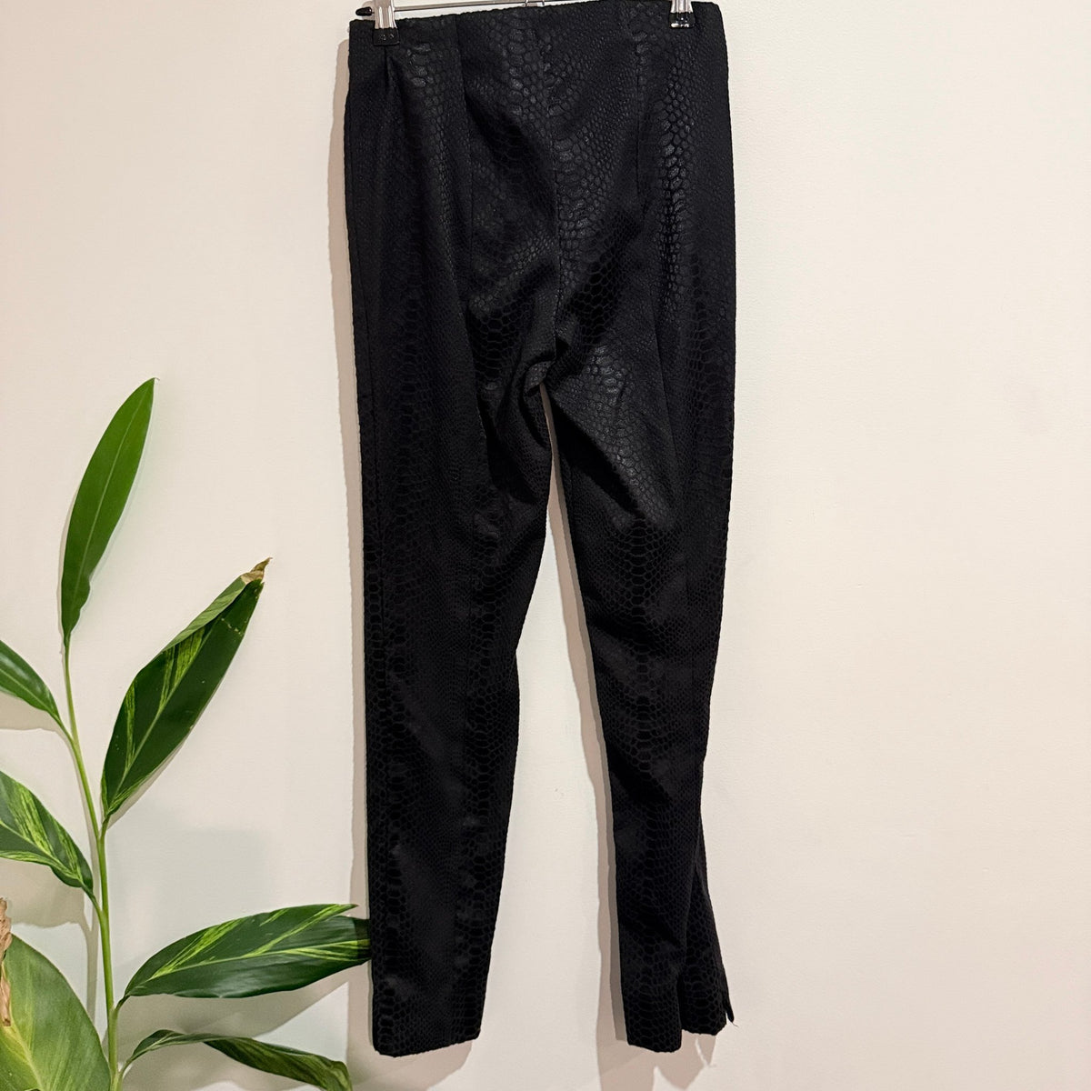Lemon Tree Black Snakeskin Jacquard Pull On Pants Size 8