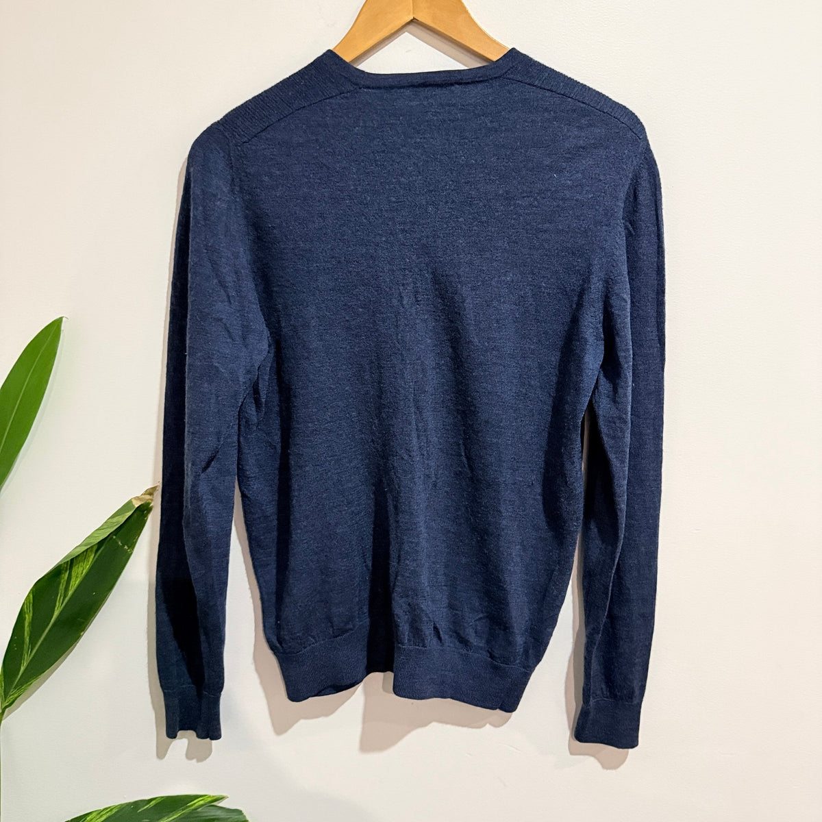 Marcs Navy Merino Wool Crew Neck Jumper Size L