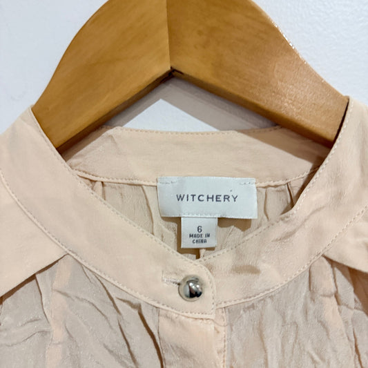 Witchery Silk Sleeveless Button Front Blouse Size 6