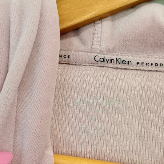 Calvin Klein Performance Blush Velour Cropped Hoodie Size M (marked)