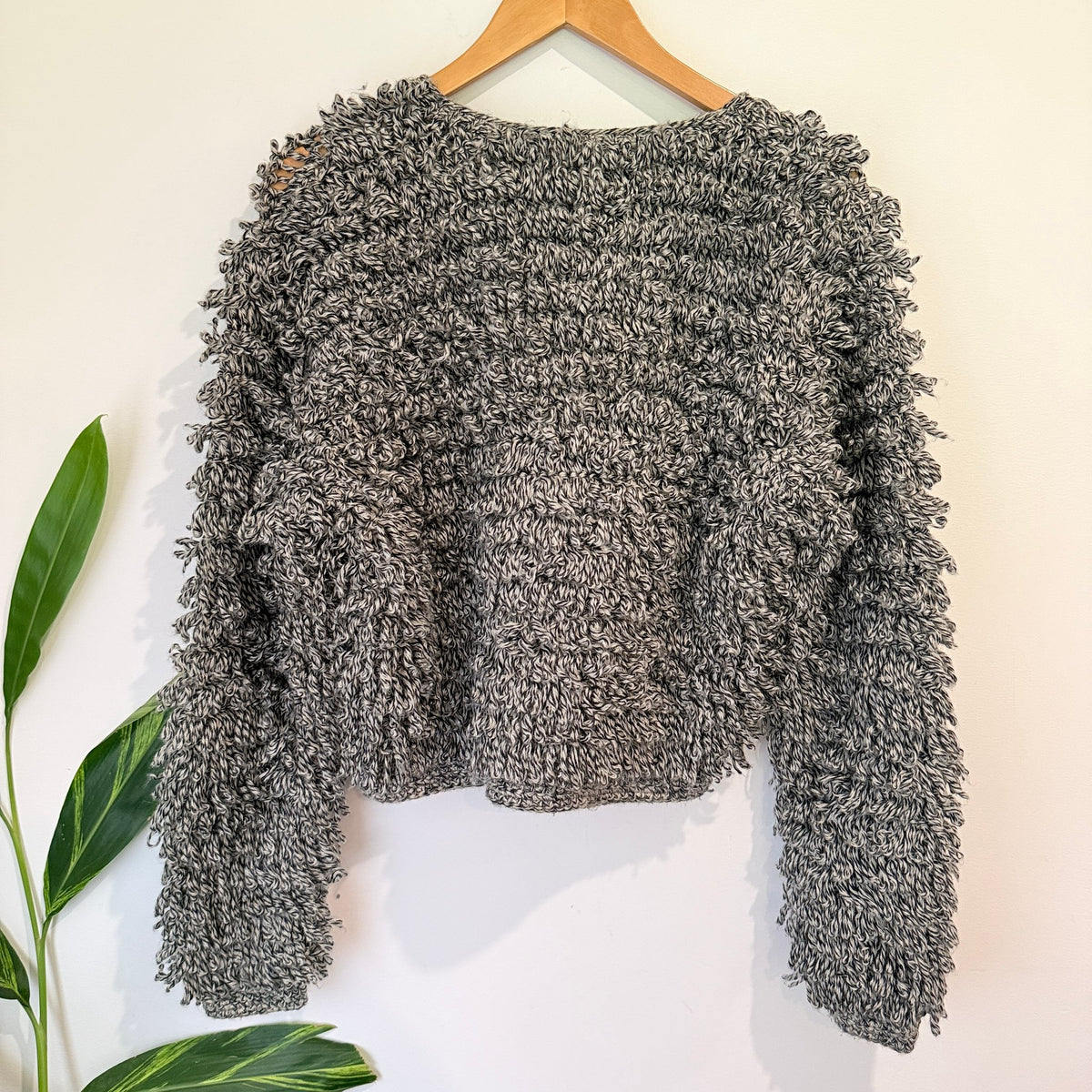 Stolen Girlfriends Club Grey Marl Loop Knit Crop Jumper Size 10