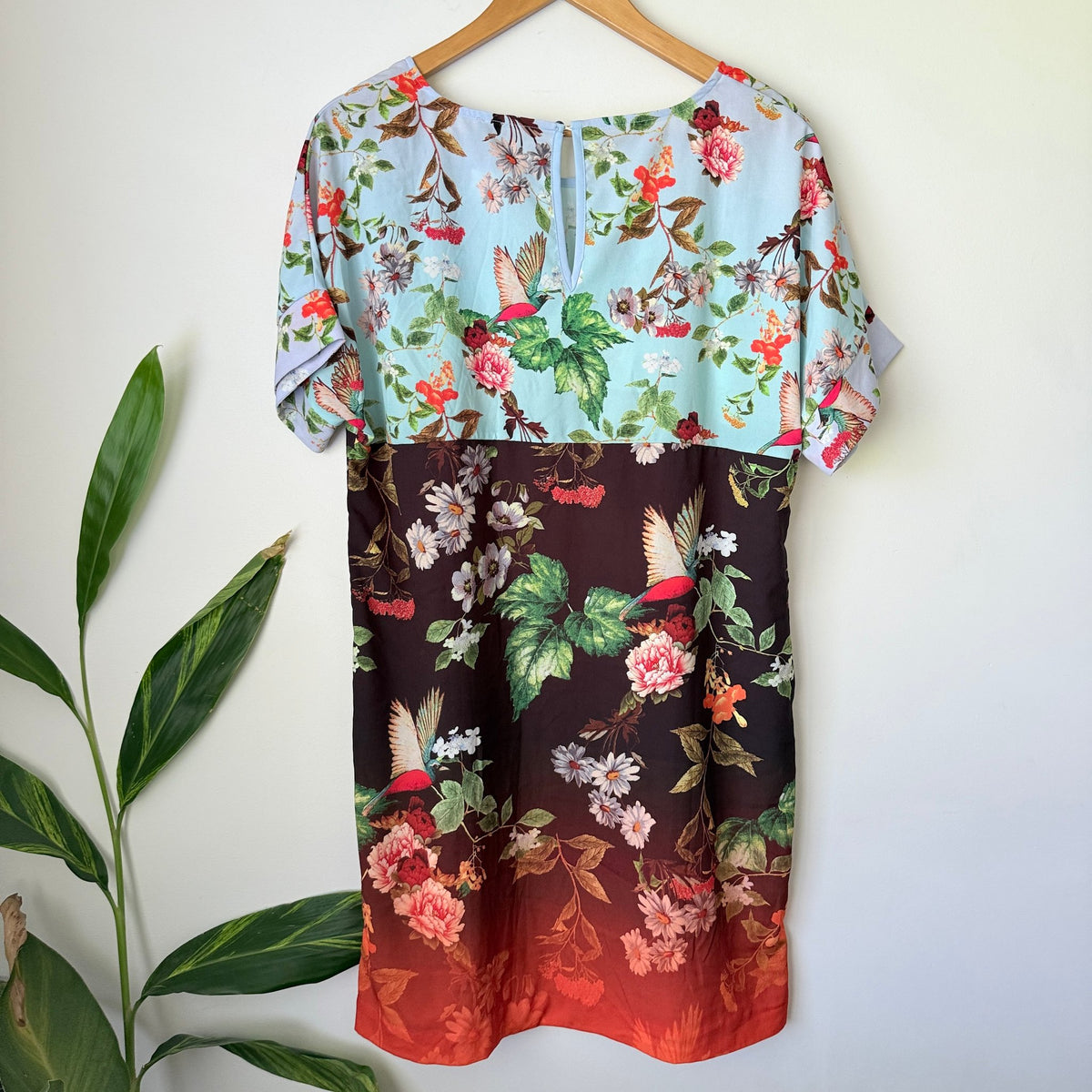 BC Best Connections Floral Bird Print Shift Dress Size 16